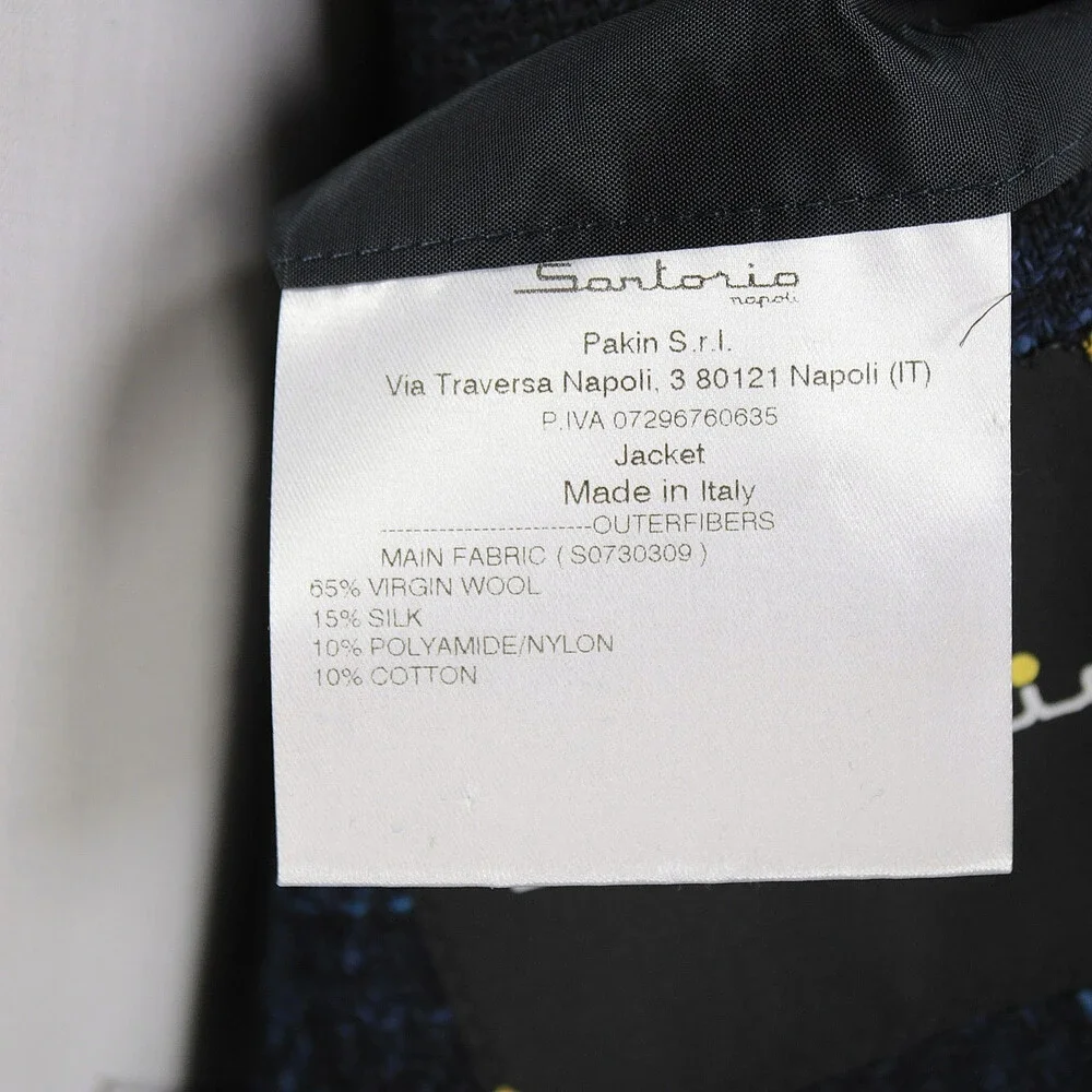 Sartorio Kiton NWT Wool Blend Sport Coat Size 52R (42R US) In Blue Plaid